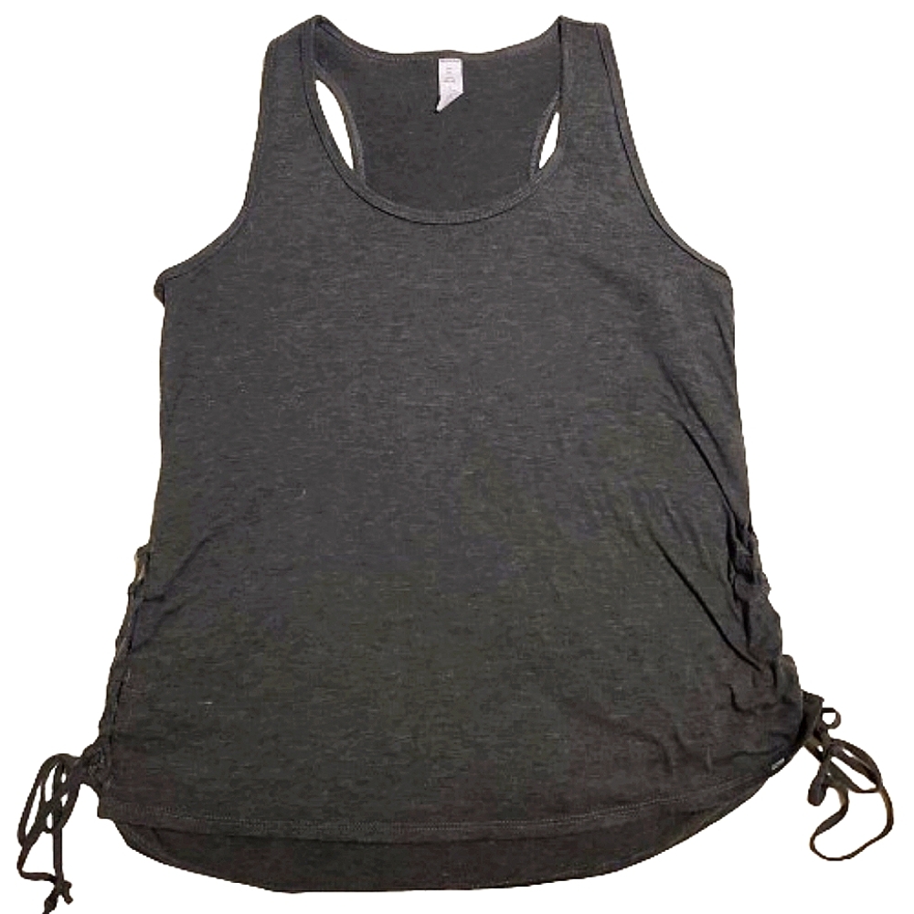 Marika women's gray Scrunch side cut-out with ties Tank Medium